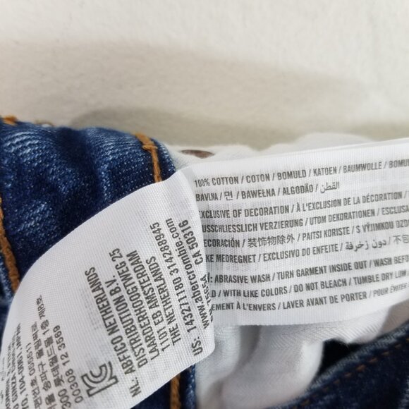 Abercrombie & Fitch ZOE Natural Rise Vintage A-Line Skirt Mini Denim Blue 0/25 - Picture 4 of 4